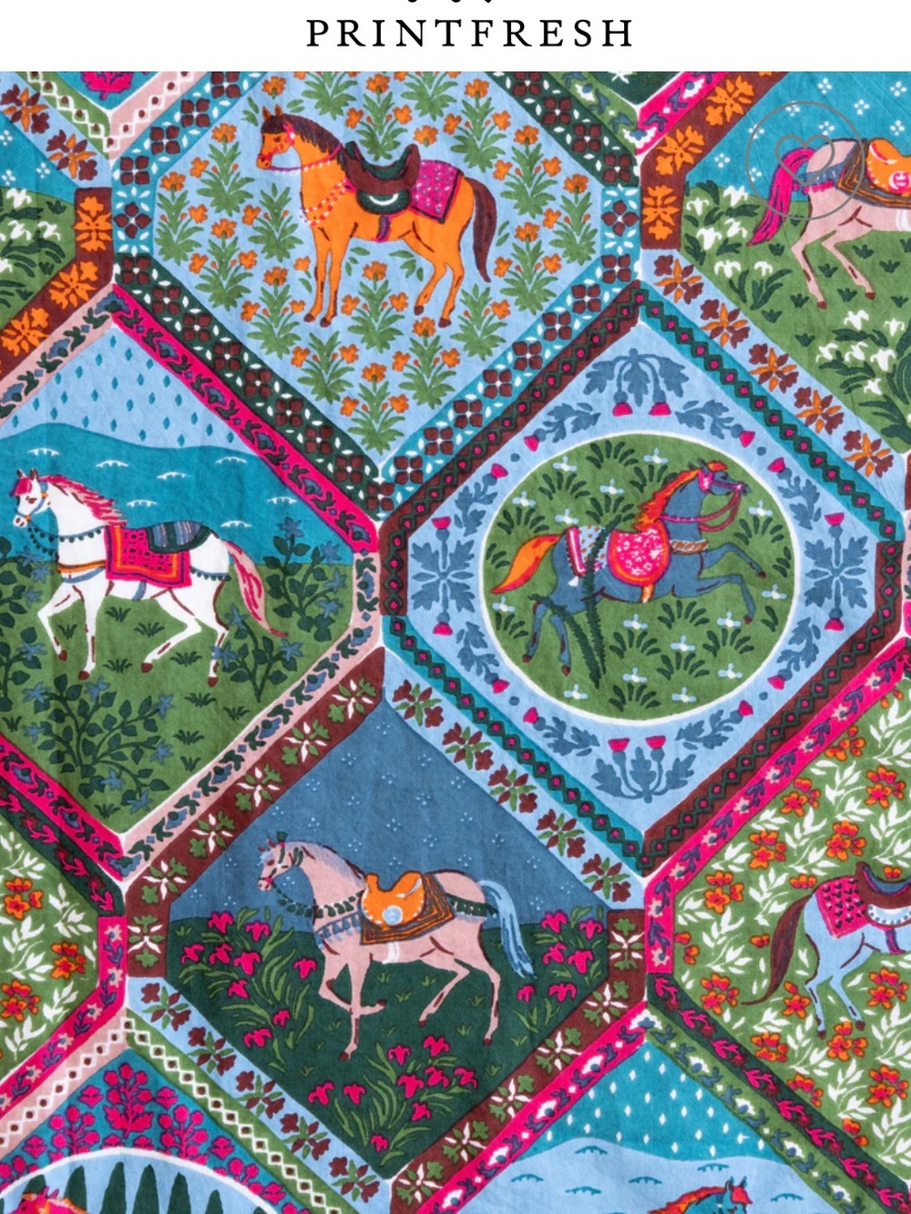 Printfresh High Horse Pajama Set Medium Equestrian Organic Cotton NWT $168 - Picture 3 of 6